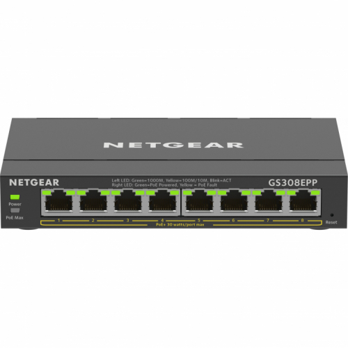 8P Netgear GS308EPP-100PES POE+ M RM