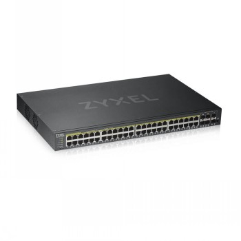 ZYXEL GS1920-48HPV2, 50 PORT SMART MANAGED POE SWITCH 48X GIGABIT COPPER POE AND 4X GIGABIT DUAL PERS., HYBRID MODE, STANDALONE OR NEBULAFLEX CLOUD, 375 WATT POE