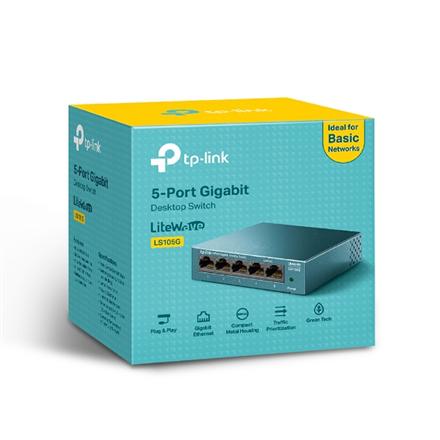 TP-LINK | Desktop Network Switch | LS105G | Unmanaged | Desktop | Power supply type External