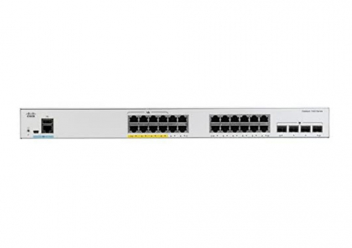 Cisco Catalyst 1000-24FP-4G-L Network Switch, 24 Gigabit Ethernet (GbE) PoE+ Ports, 370W PoE Budget, four 1 G SFP Uplink Ports, Enhanced Limited Lifetime Warranty (C1000-24FP-4G-L)