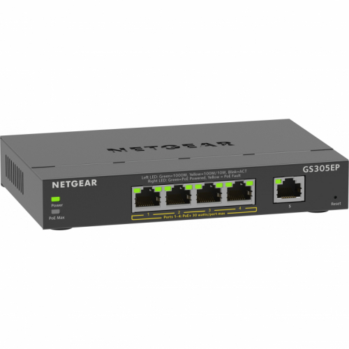 5P Netgear Plus GS305EP-100PES - managed/POE+/63W