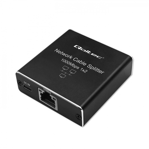 Qoltec Splitter mini SWITCH 1x2 port RJ45 1000Mbps