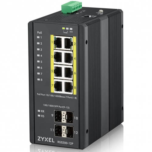 8+4P Zyxel RGS200-12P POE industrial