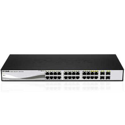 D-LINK DGS-1210-20, Gigabit Smart Switch with 16 10/100/1000Base-T ports and 4 Gigabit MiniGBIC (SFP) ports, 802.3x Flow Control, 802.3ad Link Aggregation, 802.1Q VLAN, 802.1p Priority Queues, Port mirroring,, Jumbo Frame support, 802.1D STP, ACL, LLDP,