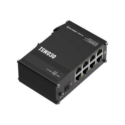 Teltonika Switch | TSW030 | Unmanaged | DIN rail mountable | 10/100 Mbps (RJ-45) ports quantity 8 | Power supply type 2-pin industrial DC power socket