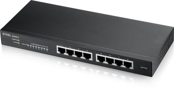 ZYXEL GS1915-8, 8-PORT GBE SMART SWITCH, HYBRID MODE, STANDALONE OR NEBULAFLEX CLOUD, DESKTOP, FANLESS