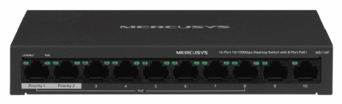 Mercusys 10-Port 10/100Mbps Desktop Switch with 8-Port PoE+