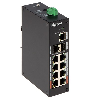 Dahua Swith 11-Port Switch with 8 Gigabit PoE Ports 8x RJ45 1000M (PoE Power) 2x SFP 1000M 1x RJ45 1000M PFS3211-8GT-120-V2