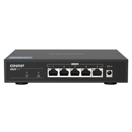 QNAP | 5 port 2.5Gbps Auto Negotiation (2.5G/1G/100M) | QSW-1105-5T | Unmanaged | Desktop | Gigabit Ethernet (copper) ports quantity 5