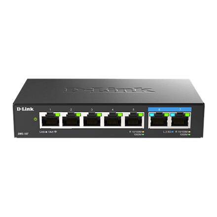 D-Link | 7-Port Multi-Gigabit Unmanaged Switch | DMS-107/E | Unmanaged | Desktop | Power supply type External