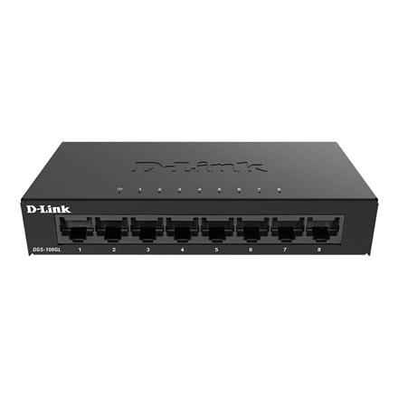 D-Link | Switch | DGS-108GL/E | Unmanaged | Desktop | Gigabit Ethernet (copper) ports quantity 8 | 60 month(s)