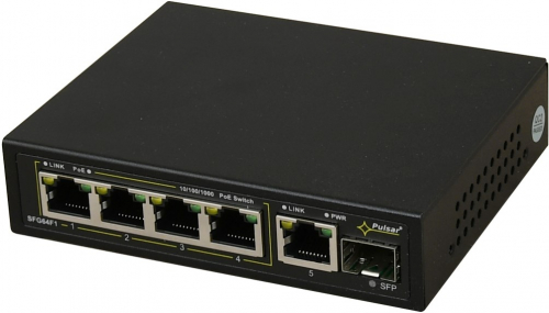 PULSAR 6-port switch SFG64F1 up to 4 IP cameras