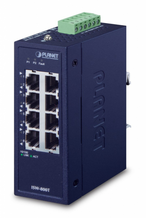 PLANET ISW-800T network switch Unmanaged L2 Fast Ethernet (10/100) Blue