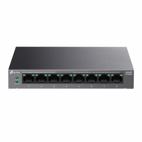 Switch|TP-LINK|LS108GP|Desktop/pedestal|8x10Base-T / 100Base-TX / 1000Base-T|PoE+ ports 8|LS108GP