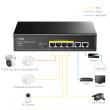 Cudy Switch FS1006P 6xFE (4xPoE+) 65W