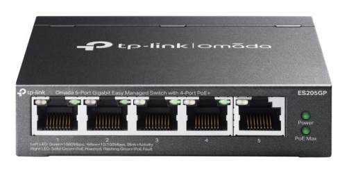 TP-Link Omada ES205G Managed Gigabit Ethernet (10/100/1000) Power over Ethernet (PoE) Black