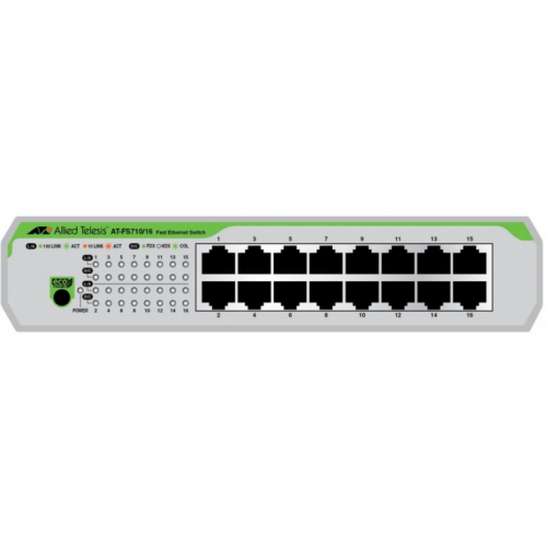 ALLIED 16-port 10/100TX unmanaged switch with internal PSU EU Power Cord