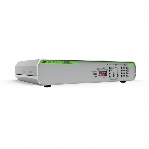 ALLIED 8x 10/100/1000T unmanaged switch with internal PSU EU Power Cord Configurable with DIP Switch