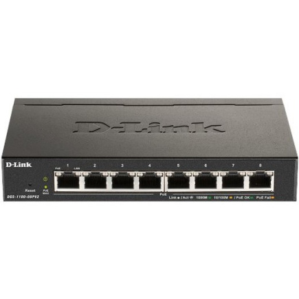8P D-Link DGS-1100-08PV2 - Managed - L2/L3 - Gigabit Ethernet (10/100/1000) - Vollduplex - Power over Ethernet (PoE)