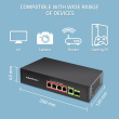 Qoltec Ethernet PoE SWITCH 4x RJ45 PoE 1x RJ45Upli
