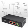 Qoltec Ethernet PoE SWITCH 4x RJ45 PoE 1x RJ45Upli