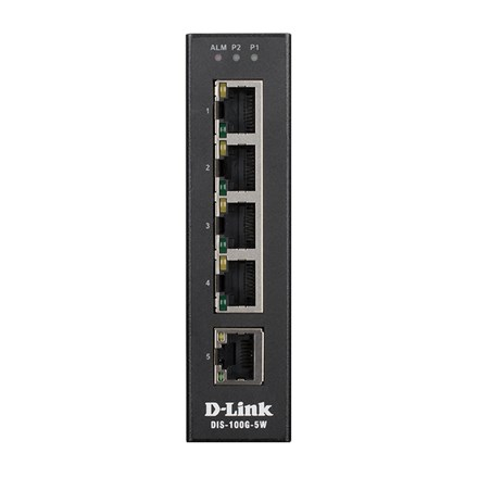 D-Link DIS‑100G‑5W Unmanaged L2 Gigabit Ethernet (10/100/1000) Black