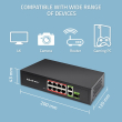Qoltec SWITCH 8x RJ45 PoE 2x RJ45 Uplink 1x SFP