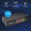 Qoltec SWITCH 8x RJ45 PoE 2x RJ45 Uplink 1x SFP