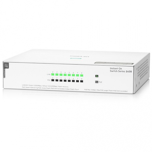 8P HP Enterprise Aruba Instant ON 1430 8G PoE+ (64W) Switch RM