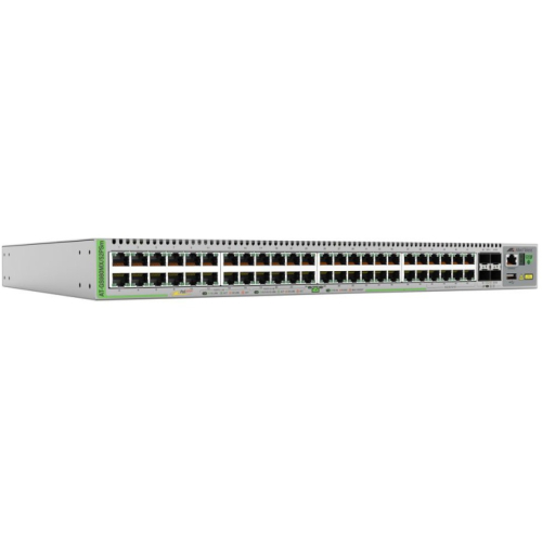 ALLIED L3 Stackable Switch 40x 10/100/1000-T PoE+ 8x 100M/1G/2.5G/5G-T PoE+ 4x SFP+ Ports single fixed PSU EU Power Cord