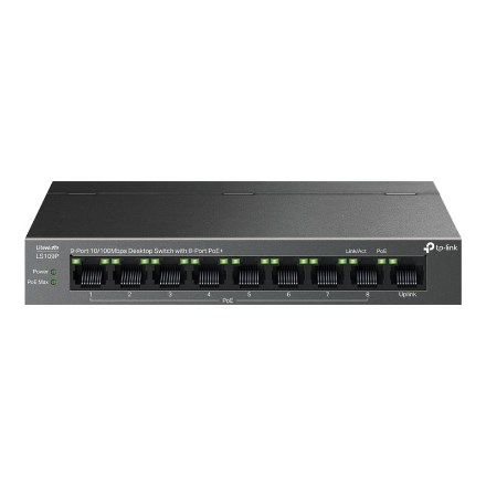 TP-Link LiteWave LS109P network switch Unmanaged Fast Ethernet (10/100) Power over Ethernet (PoE) Black