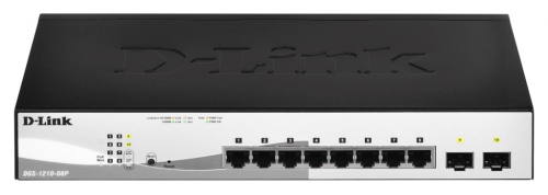 D-Link DGS-1210-08P Managed L2 Gigabit Ethernet (10/100/1000) Power over Ethernet (PoE) Black