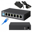 Extralink Switch EUROS V2 6 ports POE 4X 10-100MBPS POE ports + 2X UPLINK ports 802.3AF 60W