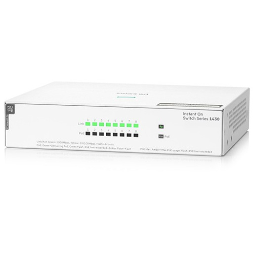 8P HP Enterprise Aruba Instant ON 1430 8G PoE+ (64W) Switch RM