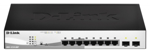 D-Link DGS-1210-08P Managed L2 Gigabit Ethernet (10/100/1000) Power over Ethernet (PoE) Black