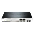 D-LINK DGS-1210-10P, Gigabit Smart III Switch with 8 10/100/1000Base-T PoE ports and 2 combo 1000Base-T/MiniGBIC (SFP) ports, 802.3x Flow Control, Port Trunking, 802.1Q VLAN, 802.1p Priority Queues, Port mirroring, Jumbo Frame support, 802.1D STP, ACL,