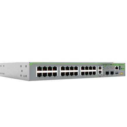 ALLIEDL3 Stackable Switch 24x 10/100/1000-T 2x 1/2.5/5/10G-T 2x SFP+ Ports and a single fixed PSU EU Power Cord