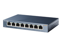 TP-LINK 8-port Metal Gigabit Switch 5 10/100/1000M RJ45 ports supports GMP Snooping IEEE 802.1p QoS Plug and Play metal case