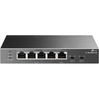 Switch|TP-LINK|TL-SG1005P-PD|Desktop/pedestal|5x10Base-T / 100Base-TX / 1000Base-T|PoE+ ports 5|TL-SG1005P-PD with POE power supply only