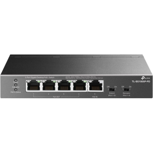 Switch|TP-LINK|TL-SG1005P-PD|Desktop/pedestal|5x10Base-T / 100Base-TX / 1000Base-T|PoE+ ports 5|TL-SG1005P-PD with POE power supply only