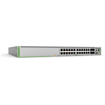 ALLIED L3 Stackable Switch 20x 10/100/1000-T PoE+ 4x 100M/1G/2.5G/5G-T PoE+ 4x SFP+ Ports single fixed PSU EU Power Cord