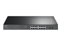 TP-LINK 16-Port Gigabit PoE+ Easy Smart Switch 16 Gigabit RJ45 Ports 2 SFP Slots 802.3at/af 192W PoE Power 1U 19inch Rack-mountable