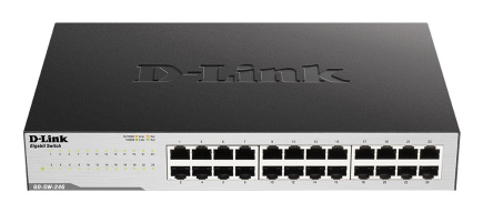 D-Link GO-SW-24G - Unmanaged - L2 - Gigabit Ethernet (10/100/1000) - Full duplex - Rack mounting - 1U