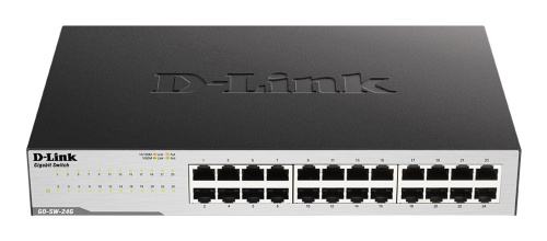 D-Link GO-SW-24G - Unmanaged - L2 - Gigabit Ethernet (10/100/1000) - Full duplex - Rack mounting - 1U