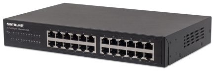 Intellinet 24-Port Gigabit Ethernet Switch, 24 x 10/100/1000 Mbit/s RJ45-Ports, IEEE 802.3az (Energy Efficient Ethernet), Desktop, 19