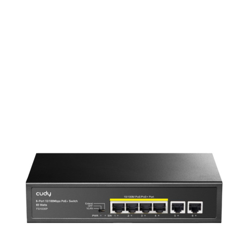 Cudy FS1006P network switch Fast Ethernet (10/100) Power over Ethernet (PoE) Must
