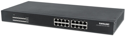 Intellinet 16-Port Gigabit Ethernet PoE+ Switch, 16 x PoE ports, IEEE 802.3at/af Power-over-Ethernet (PoE+/PoE), Endspan, Rackmount
