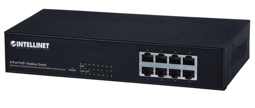 Intellinet 8-Port Fast Ethernet PoE+ Switch, 8 x PoE ports, IEEE 802.3at/af Power-over-Ethernet (PoE+/PoE), Endspan, Desktop, Box KILITLSWI0033