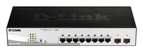 D-Link DGS-1210-08P Managed L2 Gigabit Ethernet (10/100/1000) Power over Ethernet (PoE) Черный
