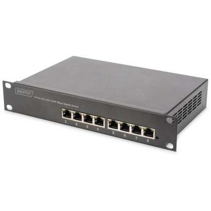 DIGITUS Switch 8-Port Gigabit 80W PoE Managed schwarz